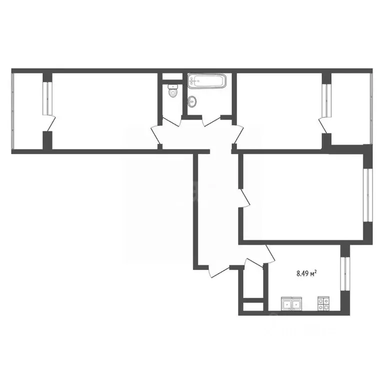 3-к кв. Мордовия, Саранск ул. Воинова, 42 (63.2 м) - Фото 2