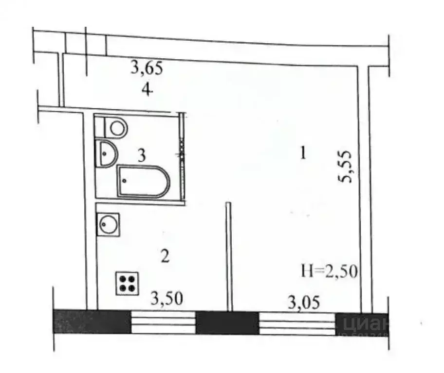 1-к кв. Волгоградская область, Волгоград Шефская ул., 86 (31.8 м) - Фото 2