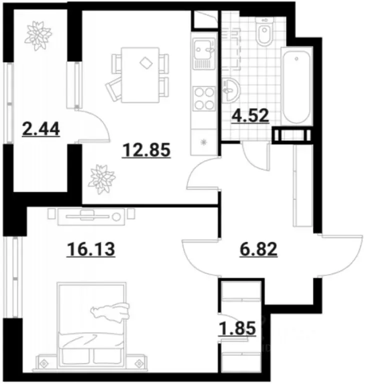 1-к кв. Москва Тайнинская ул., 9 (47.0 м) - Фото 1