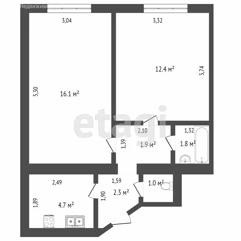 2-комнатная квартира: Тюмень, Ткацкий проезд, 6 (42.5 м) - Фото 1