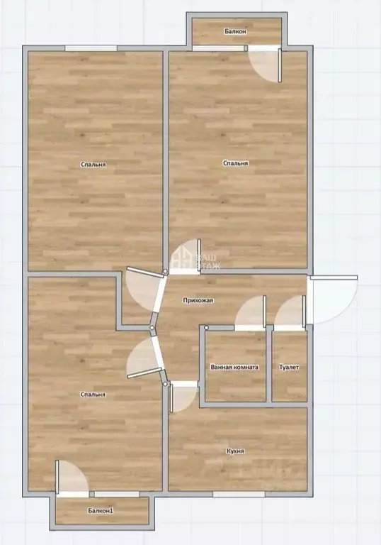 3-к кв. Калужская область, Боровский муниципальный округ, д. Митяево, ... - Фото 2