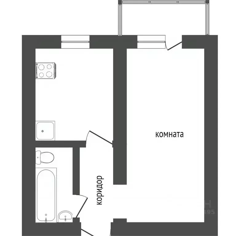 1-к кв. Бурятия, Улан-Удэ 115-й мкр, 10 (32.5 м) - Фото 1