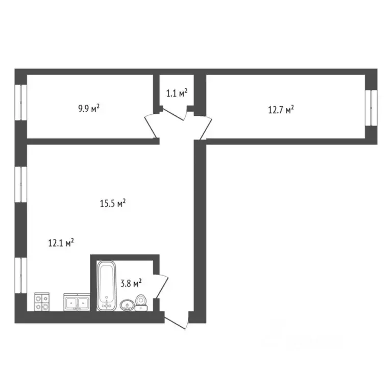 3-к кв. Тюменская область, Тюмень ул. Мельникайте, 97 (56.0 м) - Фото 2