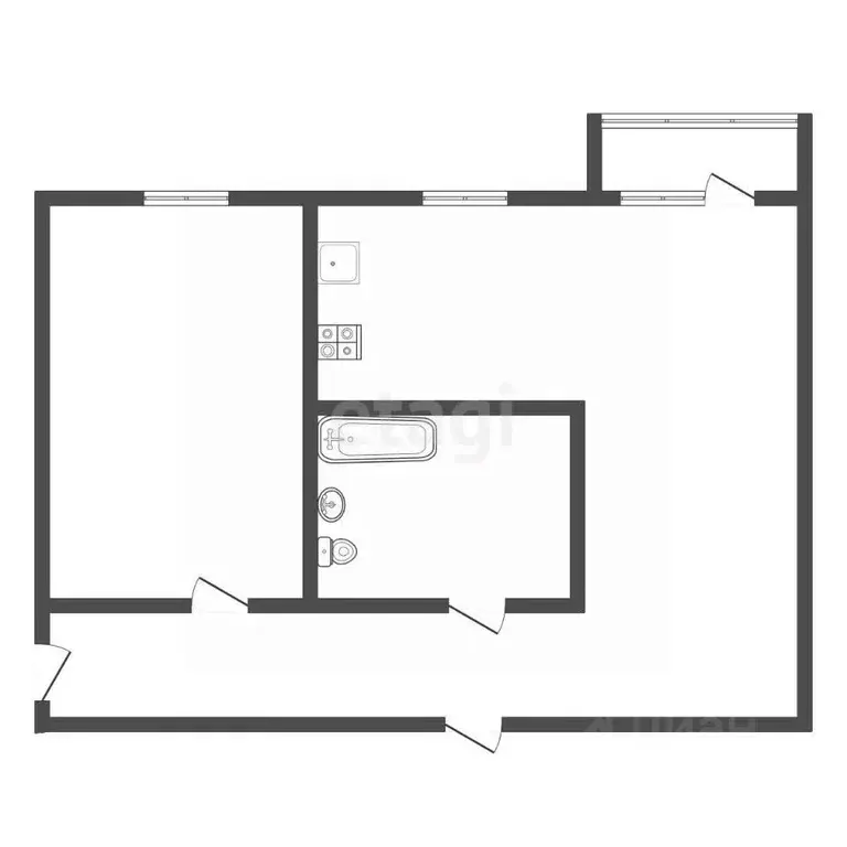 2-к кв. Тульская область, Донской ул. Кирова, 16А (42.3 м) - Фото 1