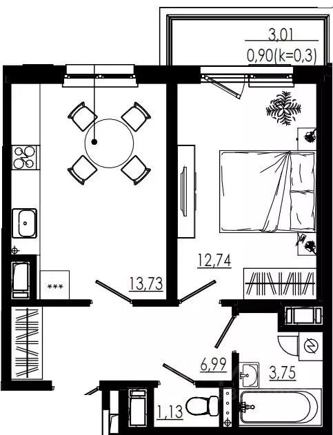 1-к кв. Ленинградская область, Тосненский район, Форносовское ... - Фото 1