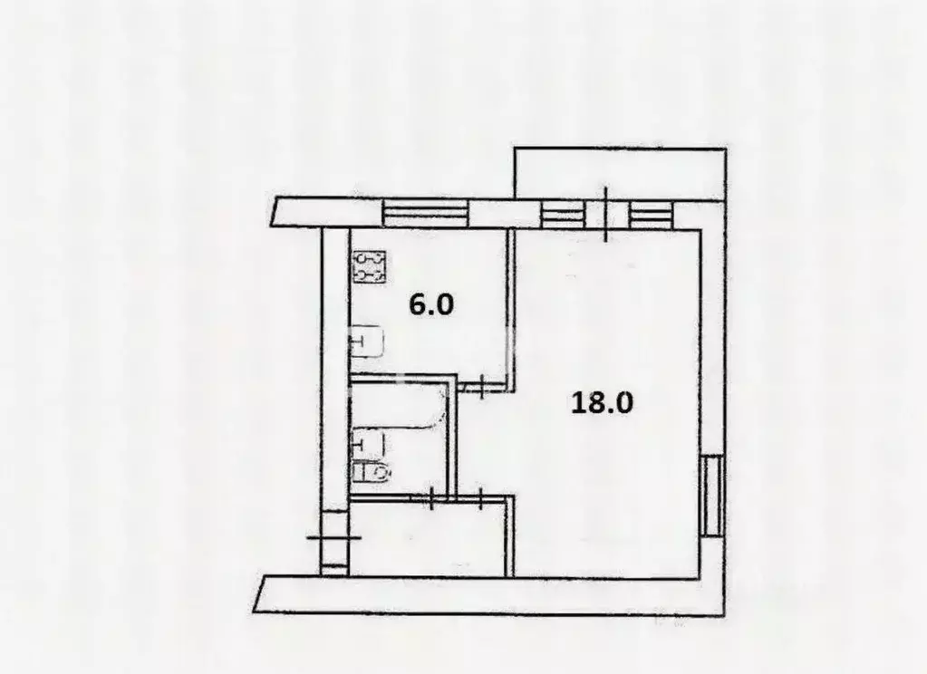 1-к кв. Севастополь ул. Генерала Жидилова, 28 (34.8 м) - Фото 2