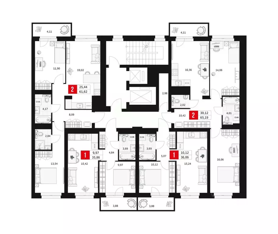 1-к кв. Башкортостан, Уфа ул. Большая Московская, 11 (36.06 м) - Фото 2