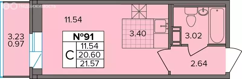 Квартира-студия: Новое Девяткино, Лесная улица, 19 (21.57 м) - Фото 1