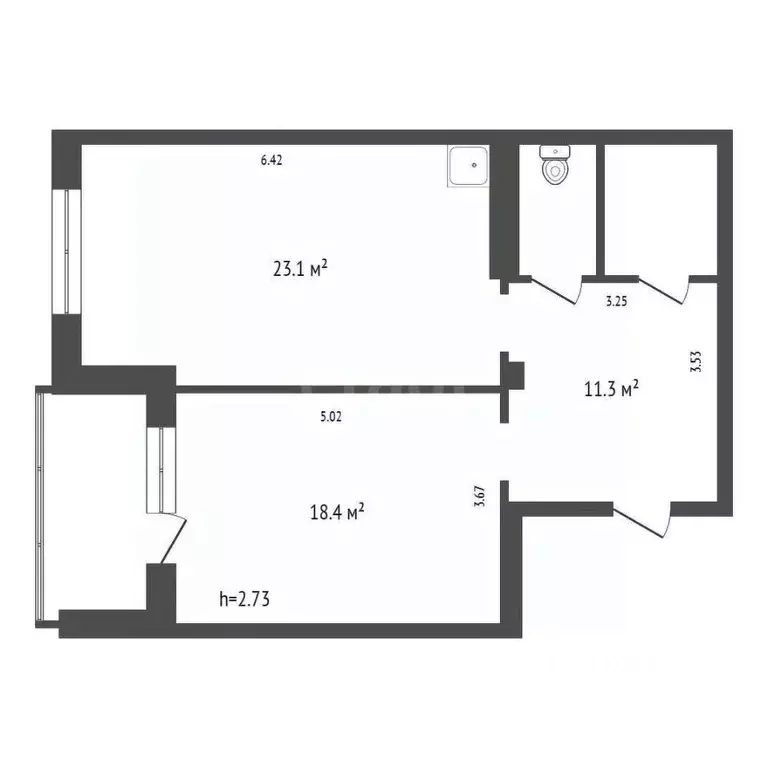 2-к кв. Красноярский край, Красноярск ул. Вильского, 38 (58.2 м) - Фото 1