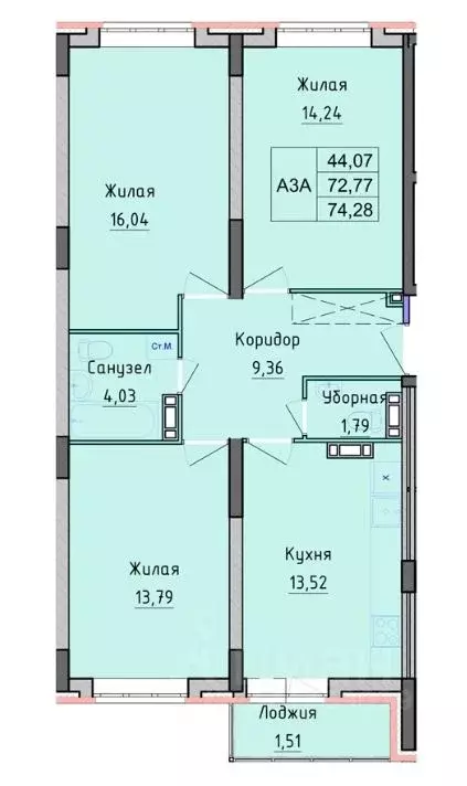 3-к кв. Ярославская область, Ярославль ул. Дядьковская, 48 (74.28 м) - Фото 1