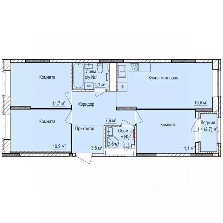 3-к кв. Удмуртия, Ижевск Буммаш жилрайон, Покровский жилой комплекс ... - Фото 1