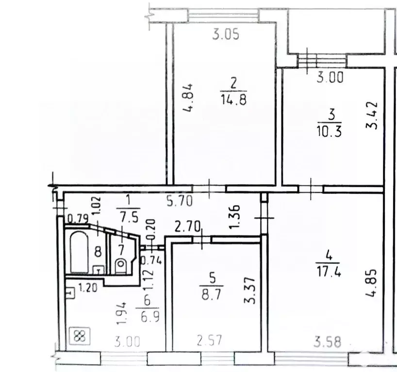 4-к кв. Удмуртия, Ижевск Молодежная ул., 57 (68.0 м) - Фото 1