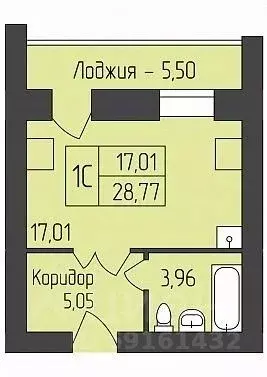 Студия Новосибирская область, Новосибирск ул. Юности, 9 (28.77 м) - Фото 0