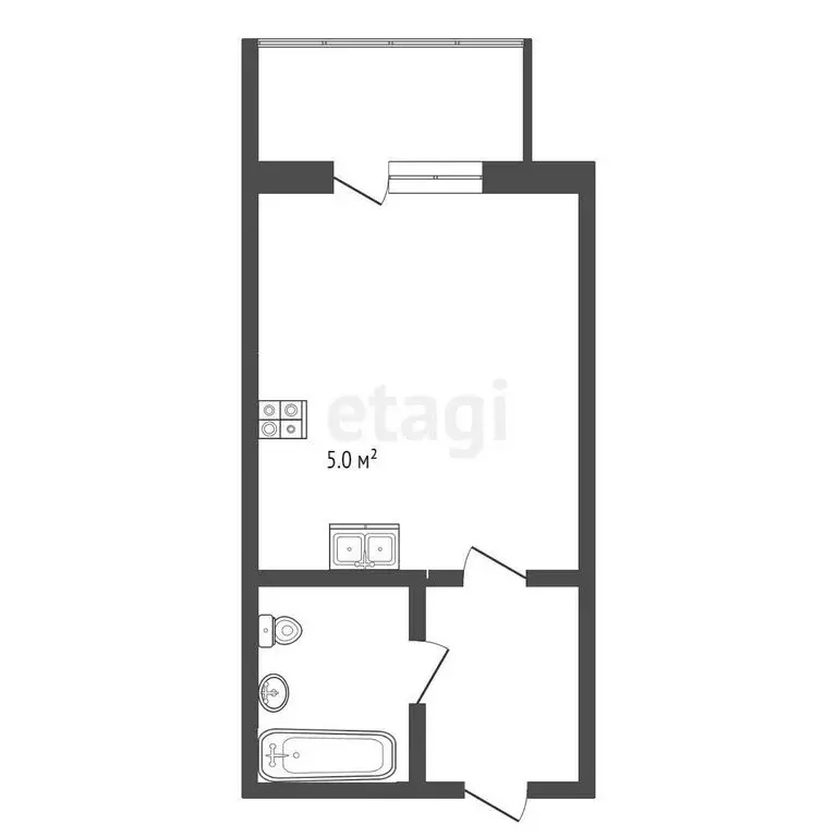 Квартира-студия: Пермь, улица Борцов Революции, 1Ак5 (27.2 м) - Фото 0