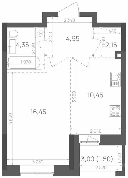 1-комнатная квартира: Казань, Краснококшайская улица, 60 (39.85 м) - Фото 0