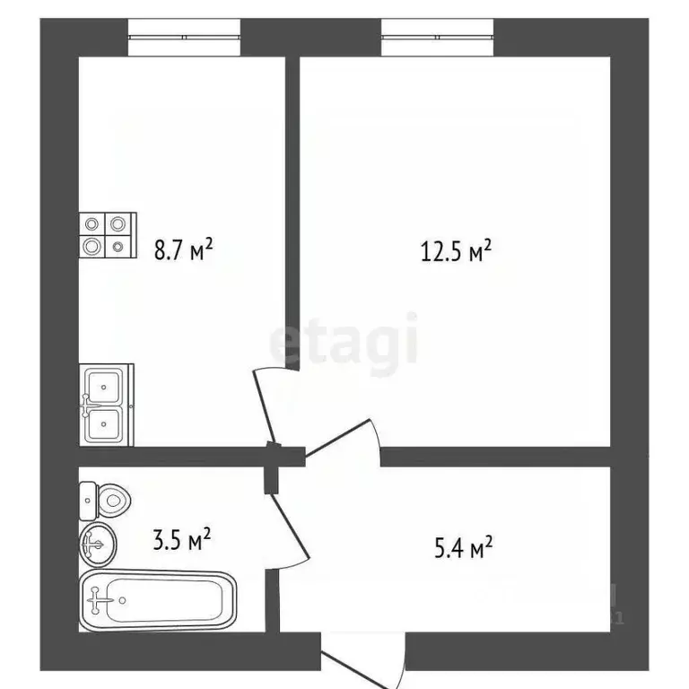 1-к кв. Ростовская область, Ростов-на-Дону 1-й Пламенный пер., 5 (30.0 ... - Фото 1