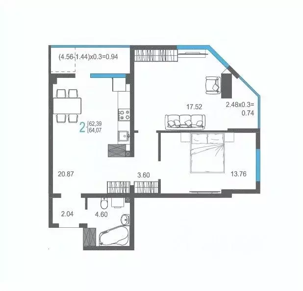 2-к кв. Крым, Ялта ул. Кирова, 155Ак1 (64.07 м) - Фото 1