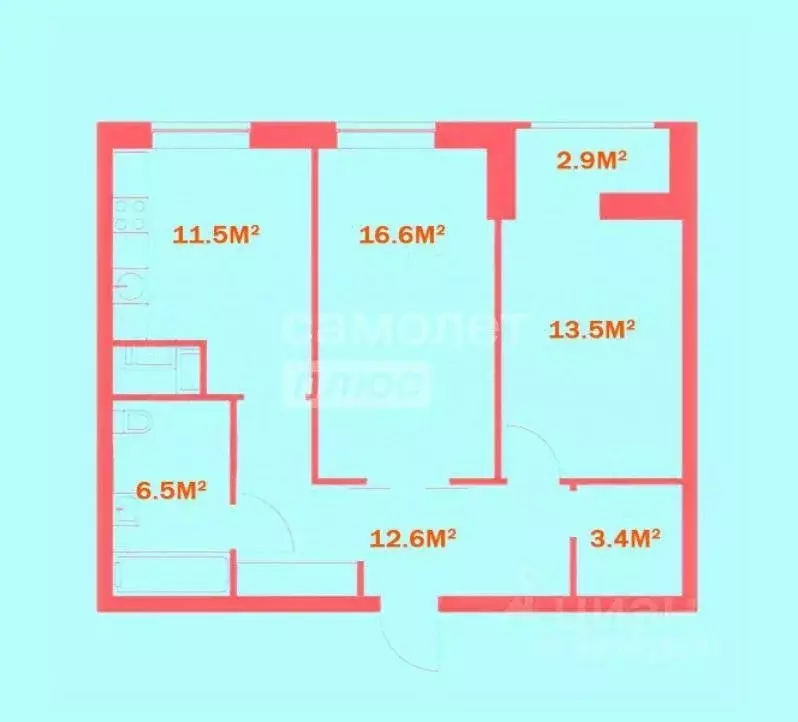 2-к кв. Москва Дмитровское ш., 107к4 (65.1 м) - Фото 1