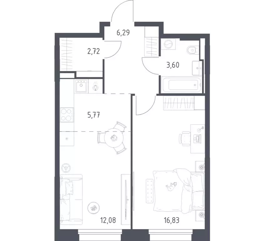 1-комнатная квартира: посёлок городского типа Заречье, ЖК Заречье ... - Фото 1