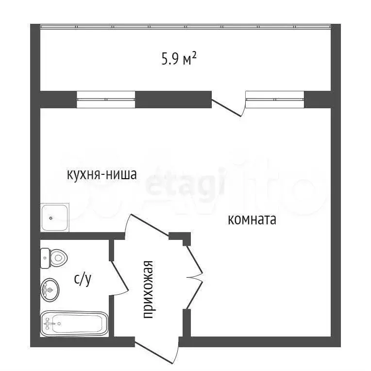 1-к. квартира, 36,8 м, 10/10 эт. - Фото 0