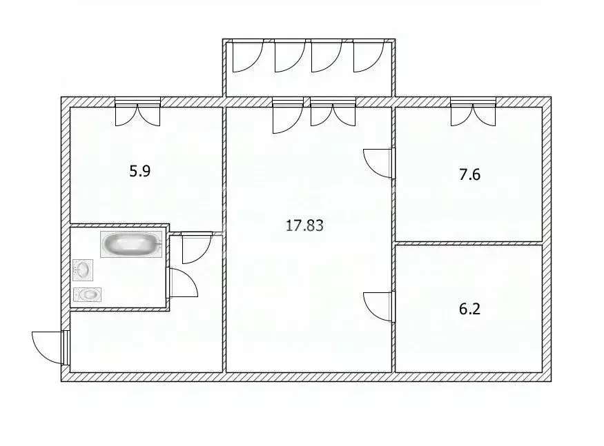 2-к кв. Ульяновская область, Ульяновск ул. Терешковой, 1 (45.0 м) - Фото 1