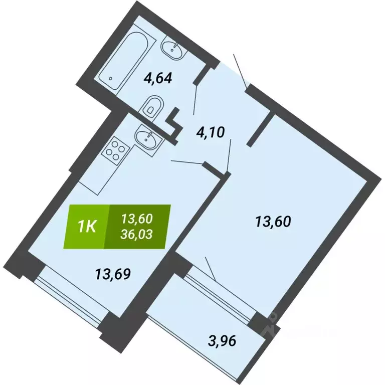 1-к кв. Новосибирская область, Новосибирск Сухарная ул., 107/2 (36.03 ... - Фото 0