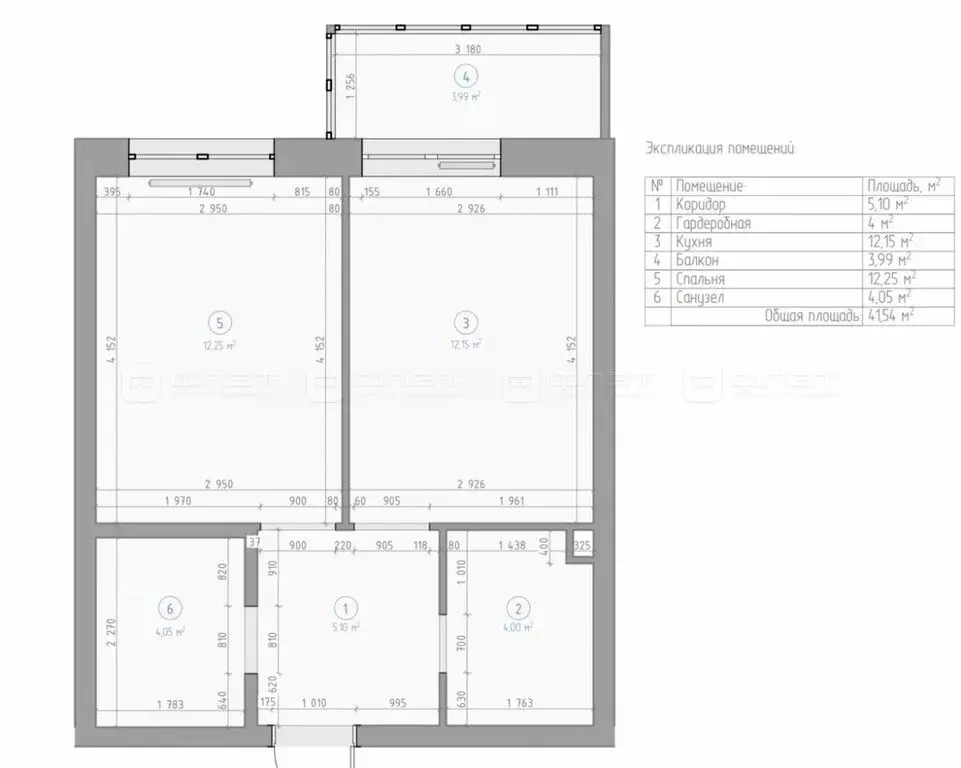 1-комнатная квартира: Казань, улица Николая Ершова, 66Б (40 м) - Фото 1