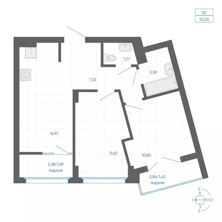 2-к кв. Челябинская область, Челябинский городской округ, пос. ... - Фото 1