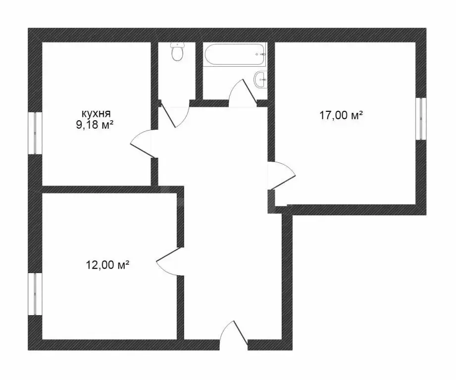 2-комнатная квартира: Тюменская область, Тобольский муниципальный ... - Фото 1