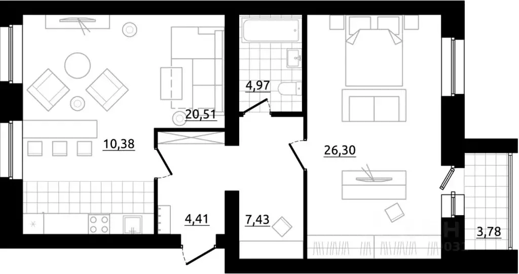 2-к кв. Свердловская область, Березовский ул. Старателей, 5А (73.0 м) - Фото 2