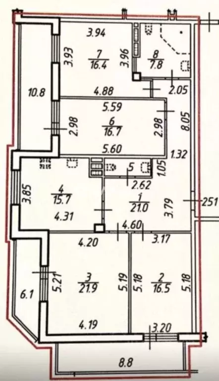 4-к кв. Санкт-Петербург ул. Типанова, 27/39 (118.75 м) - Фото 2