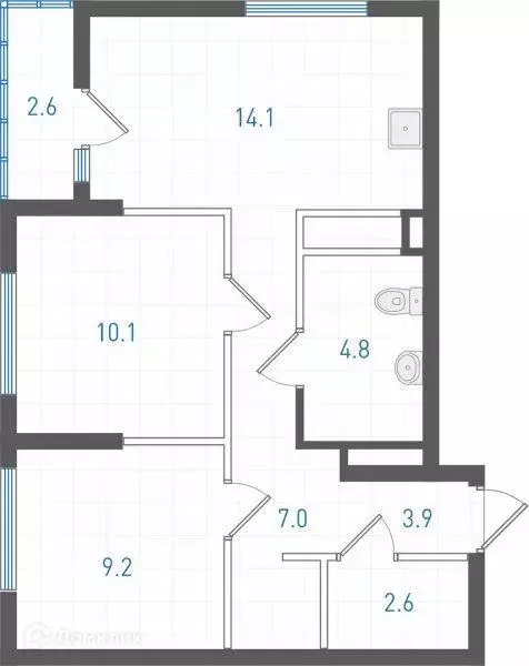 Продаётся 2-к квартира, 52.3 м - Фото 1
