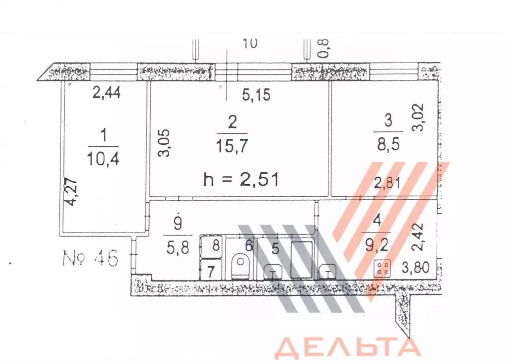 3-к кв. Московская область, Люберцы Московская ул., 9 (53.4 м) - Фото 2