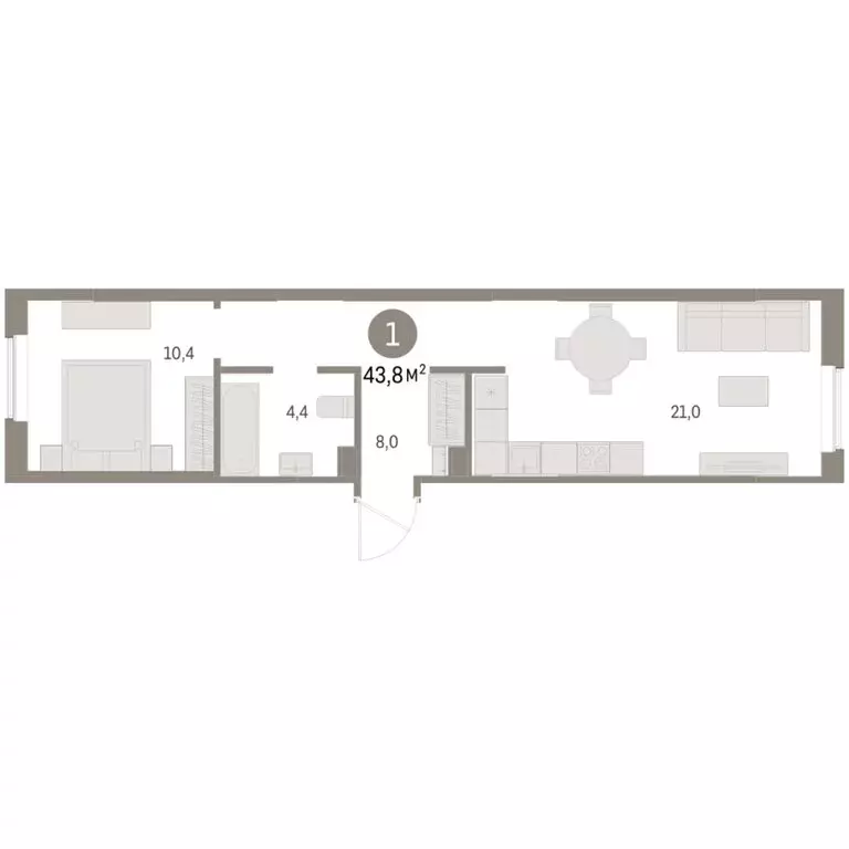 1-комнатная квартира: Курган, жилой район Центральный, ЖК Дом Кино ... - Фото 1