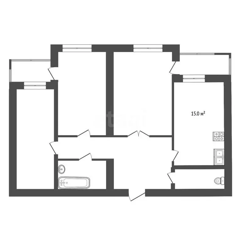 3-комнатная квартира: Тюмень, Севастопольская улица, 2к4 (93.1 м) - Фото 0