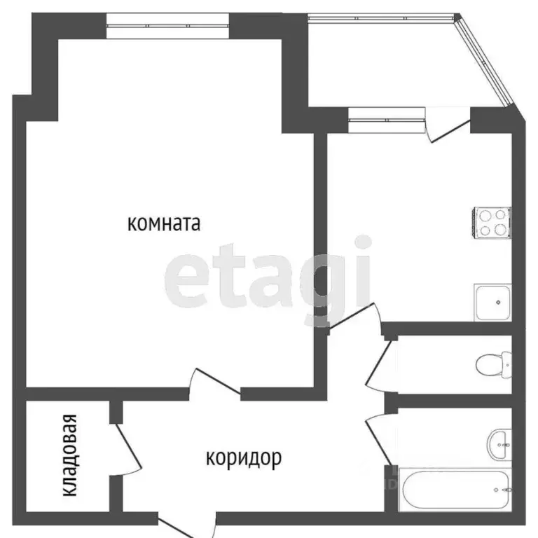 1-к кв. Ханты-Мансийский АО, Сургут просп. Ленина, 39 (43.2 м) - Фото 1