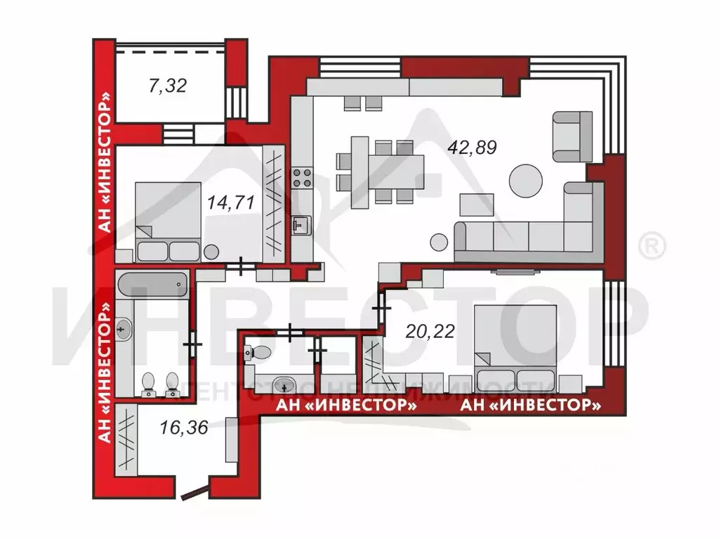 3-к кв. Челябинская область, Челябинск ул. Свободы, 77 (110.0 м) - Фото 1