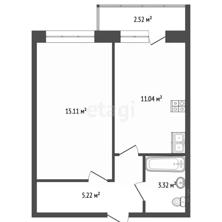 1-к кв. Самарская область, Самара Московское шоссе, 24-й км, 9с7 (37.8 ... - Фото 2