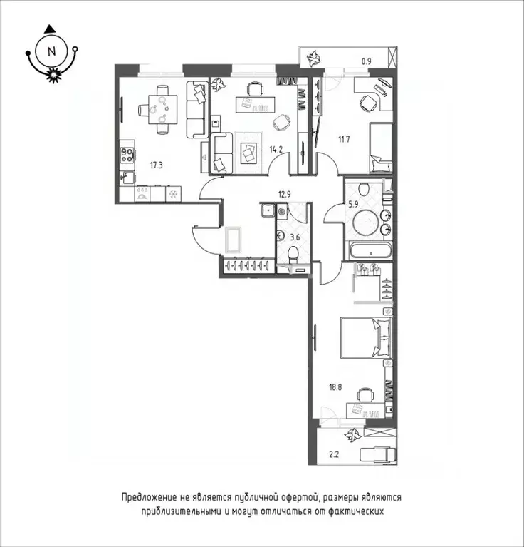 3-к кв. Омская область, Омск Зеленая река мкр, 11 (87.5 м) - Фото 0