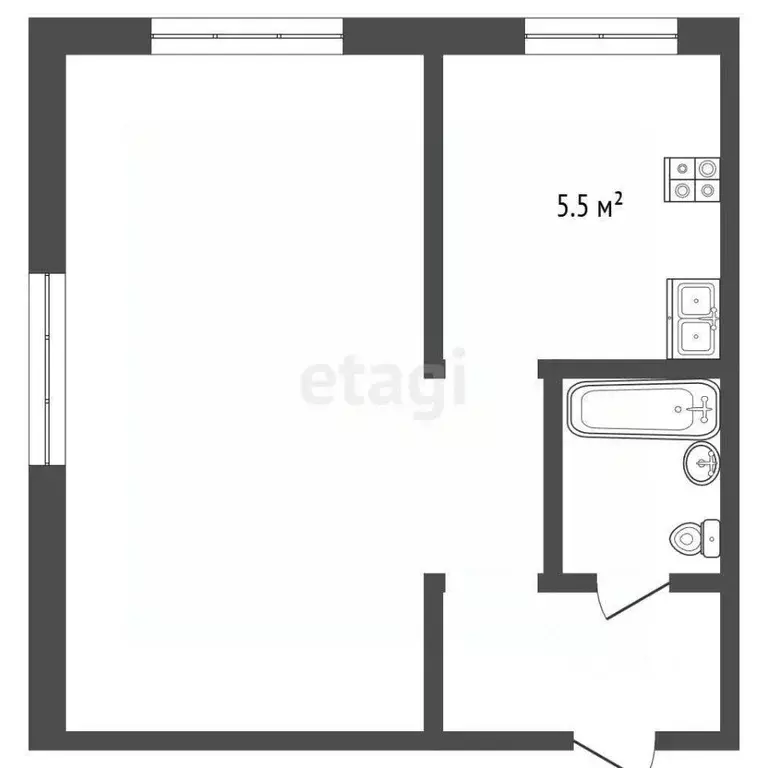 1-к кв. Московская область, Серпухов ул. Джона Рида, 3 (32.3 м) - Фото 2