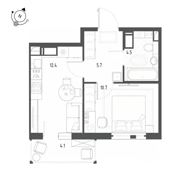 1-к кв. Санкт-Петербург пос. Шушары, ул. Чудовская, 14к1 (34.5 м) - Фото 1