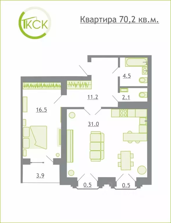 1-к кв. Смоленская область, Смоленский муниципальный округ, д. ... - Фото 1