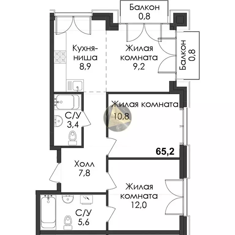 2-комнатная квартира: Санкт-Петербург, набережная Обводного канала, ... - Фото 1