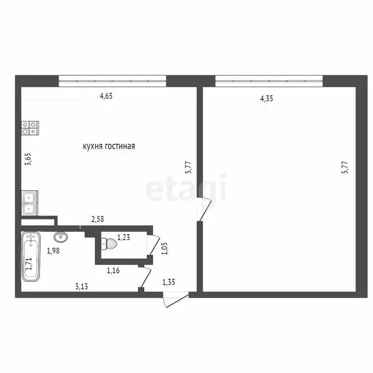 1-комнатная квартира: Анапа, Мирная улица, 29к11 (33.5 м) - Фото 1