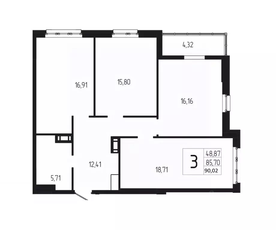 3-к кв. Волгоградская область, Волгоград бул. 30-летия Победы, 30 ... - Фото 1