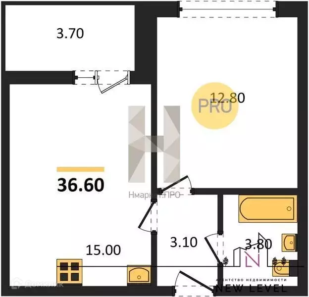 Продаётся 1-к квартира, 36.6 м - Фото 1