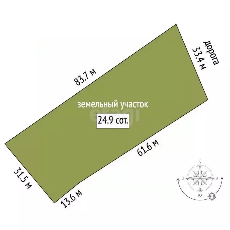 Участок в Вологодская область, Устюженский район, д. Глины  (24.94 ... - Фото 0