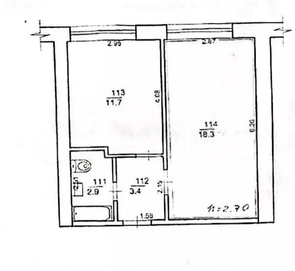 Комната 18,3 м в 2-к., 1/5 эт. - Фото 0