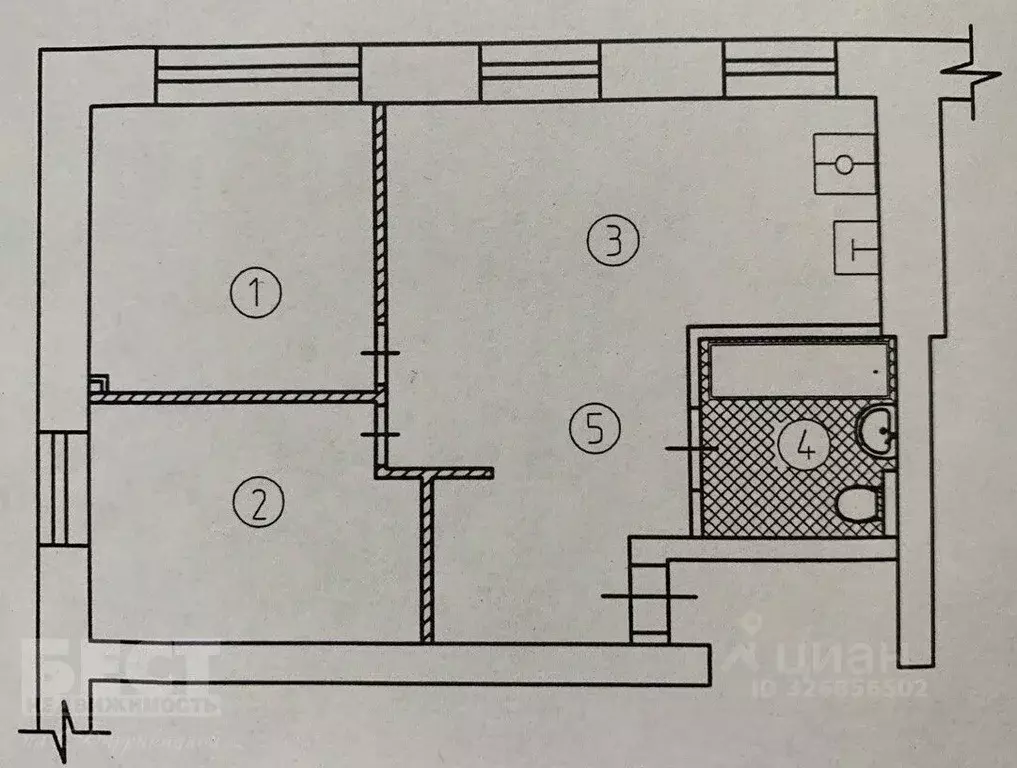3-к кв. Москва Угловой пер., 26 (40.0 м) - Фото 2