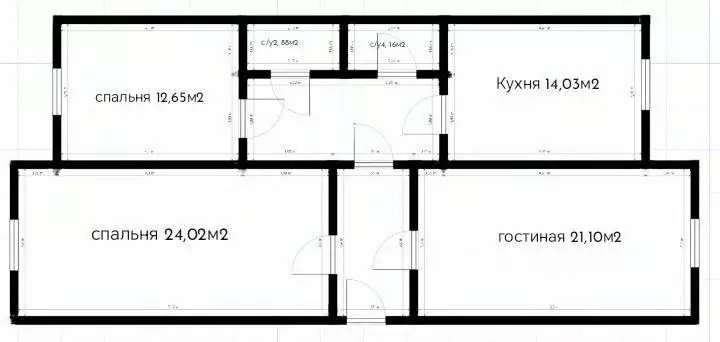3-к кв. Кабардино-Балкария, Нальчик Кабардинская ул., 193 (92.77 м) - Фото 1
